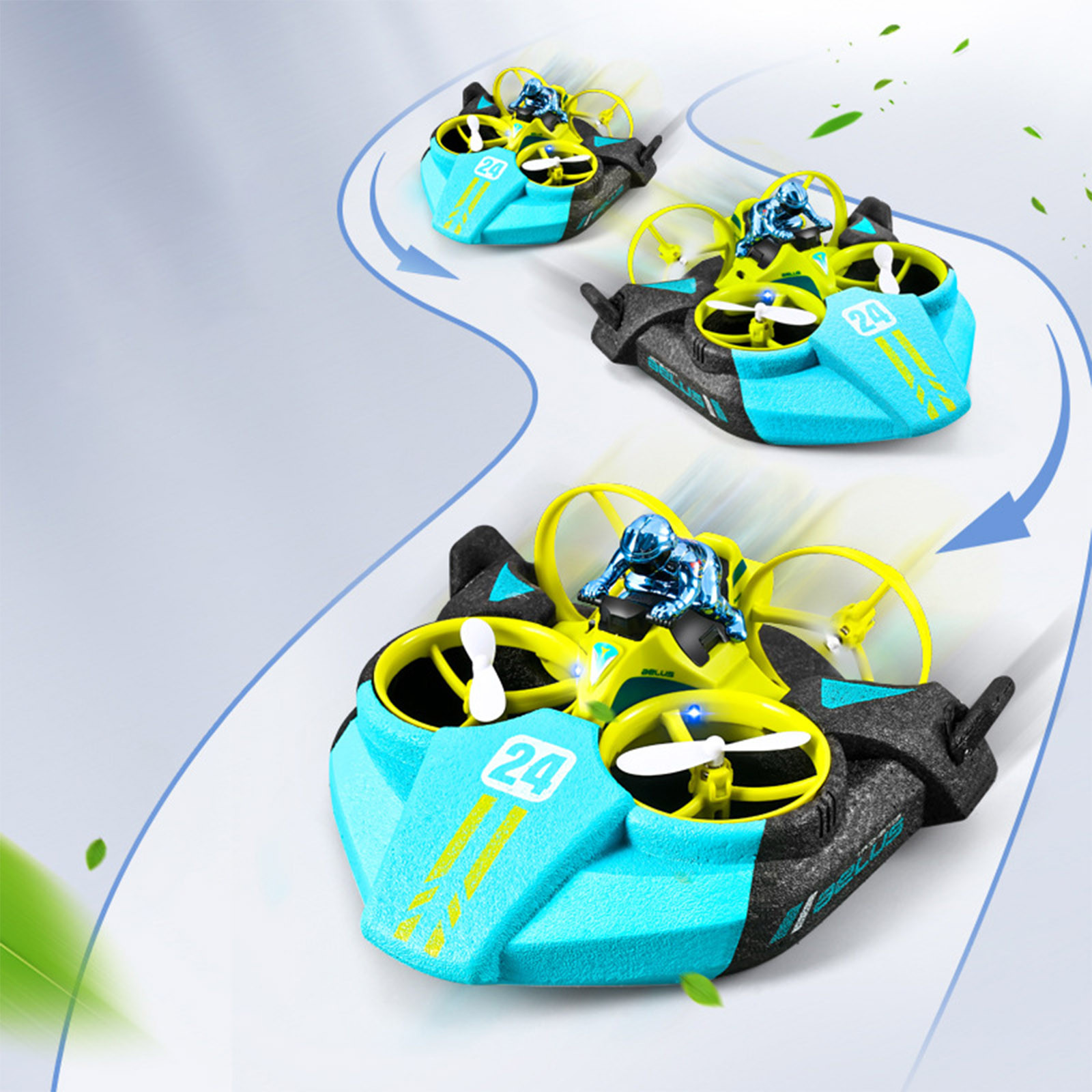 Nilvkv Drone Pan remote control three-in-one toys-helicopters speedboats drift cars hovercraft unmanned s remote control toys