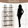 thumbnail image 3 of Costway 2 PCS 5-Tier Bookshelf 62" Tall Vintage Industrial Bookcase with Open Storage Shelves, 3 of 9