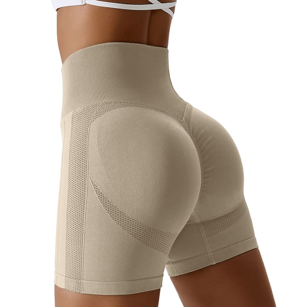 Gibobby Falda Shorts Mujer Pantalones cortos de yoga de fitness para mujer Pantalones cortos de equitación de de cintura alta Pantalones cortos de levantamiento de cadera de v(Gris, XL)
