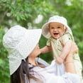 thumbnail image 3 of JAN & JUL Baby Girl Sun-Hat with Chin Strap, 100% Cotton Wide Brim UPF 50 (M: 6-24 months, Dot), 3 of 7