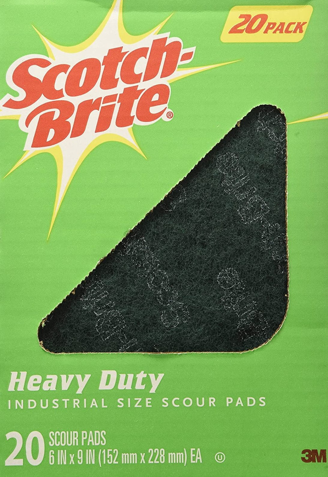 Scotch Brite Heavy Duty Industrial Size Scouring Pads (20 Pack