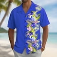 thumbnail image 2 of IWRICH Men's Tropical Floral Printed Shirts Plus Size Button down Summer T Shirts Camp Collared Casual Fashion Vacation Tops Blue XXXXL, 2 of 4