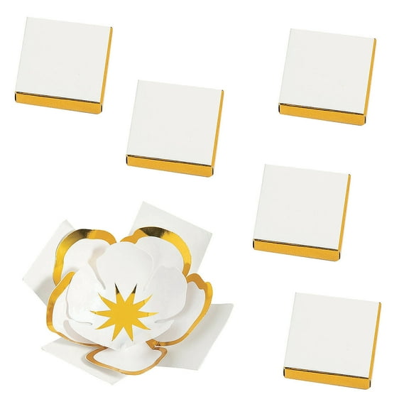 Fun Express Bulk 48 Pieces Gold Foil Decorative Paper Flowers