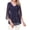 Deep Violet, variant on Weardear Womens Ruffle 3/4 Sleeve Tops V Neck Blouse Double Layers Mesh Blouses Loose Fit Flowy Tunic Tops