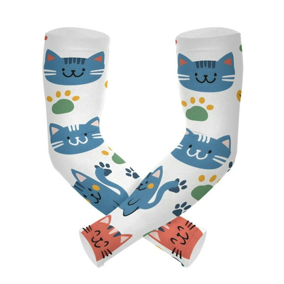 ALAZA Cats and Rainbow UV Sun Protection Arm Sleeves UPF 50  Compression Cooling Sleeve 1 Pair
