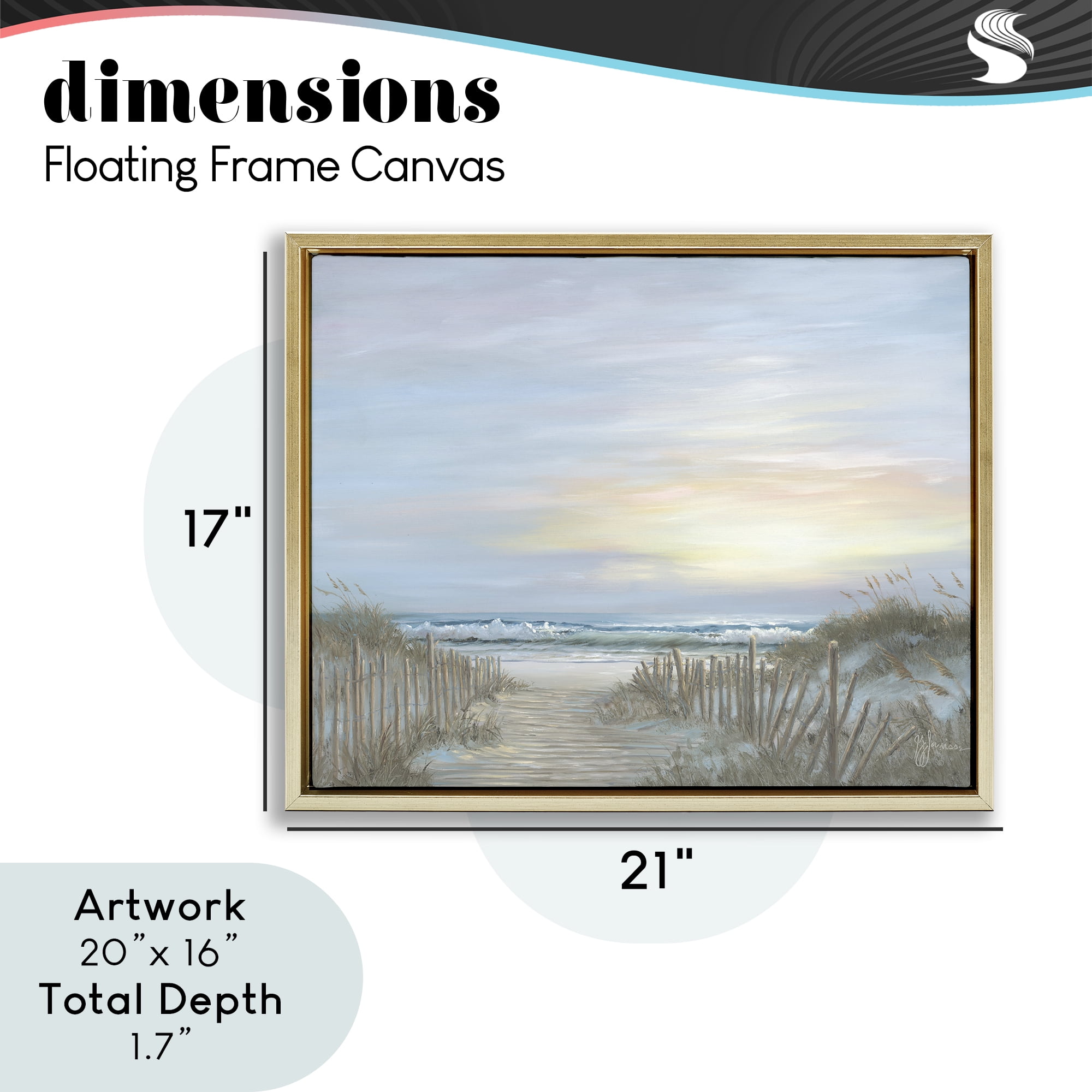 Stupell Industries Serenity Path Sunset Gold Framed Floater Canvas Wall Art, design by Georgia Janisse