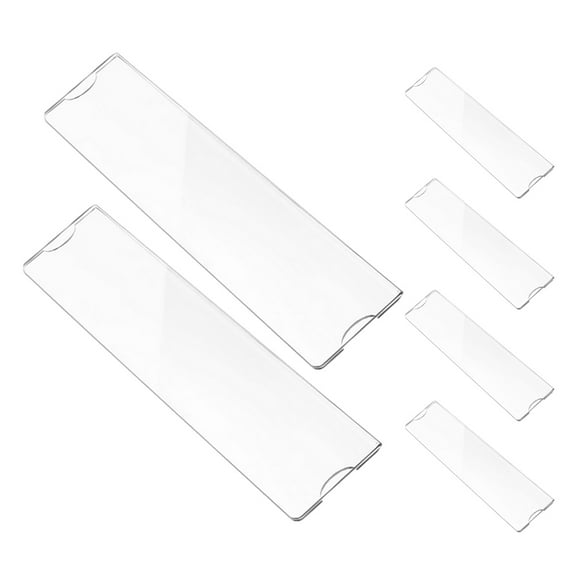 HOMOBABE 6Pcs Nameplate Holder Wall Transparent Acrylic Rectangular for Classroom