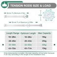 thumbnail image 4 of QILERR Tension Shower Curtain Rod 33-59 Inches, Diameter 1 Inch Tension Doorway Curtain Rod Heavy Duty Adjustable Spring Tension Rod for Bathroom, Kitchen, Window, Balcony, Rust-Resistant, White, 4 of 7