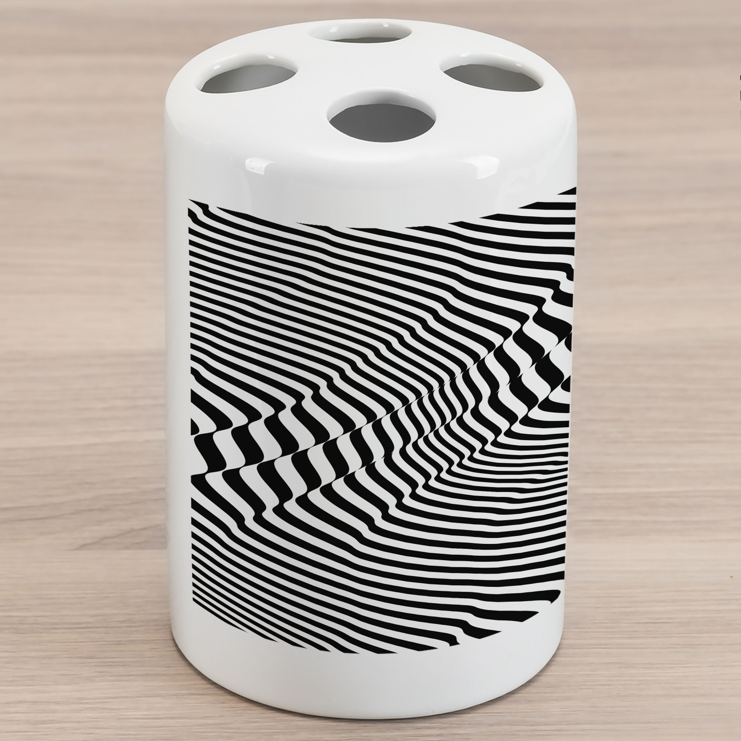 Abstract Surreal Ceramic Toothbrush Holder, Distorted Optical Illusion ...