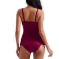 thumbnail image 4 of Womens Tankini Push Up Tummy Control Swimsuit Knot Front Bathing Suit Wine 2XL, 4 of 6