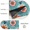 thumbnail image 6 of Round Rugs 5Ft, Orange Teal Blue Round Area Rug Washable Indoor Throw Carpet, Modern Abstract Floral Ethnic Soft Non Slip Circle Rug for Cabinet Bathroom Home Decor Aesthetic, 6 of 8