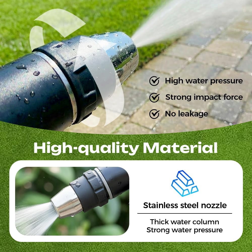Turn Any Hose into a High Pressure Water Cleaning Jet, 2026 New Heavy Duty Garden Hose Nozzle, Multi Function Lawn & Garden Watering Sprayer, Spray Nozzles for Cleaning Garden Yard Pets Car (A)