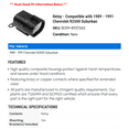 thumbnail image 2 of Relay - Compatible with 1989 - 1991 Chevy R2500 Suburban 1990, 2 of 2