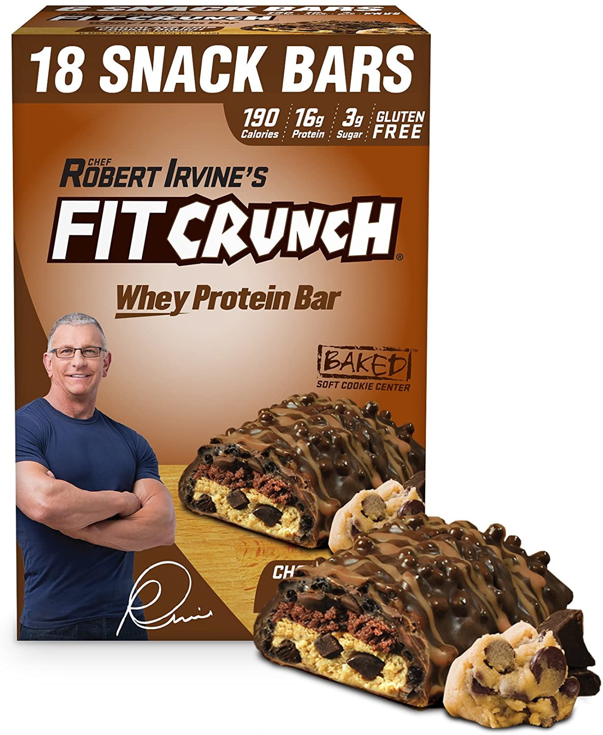 Fit Crunch Snack Size Protein Bar, Chocolate Chip Cookie Dough, 16g