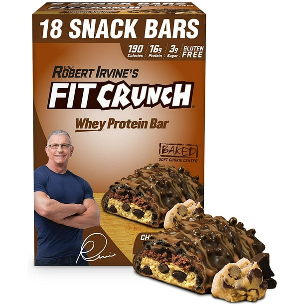 Fit Crunch Snack Size Protein Bar, Chocolate Chip Cookie Dough, 16g ...