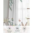 thumbnail image 6 of Spring Easter Sheer Curtains 39 Inch Length 2 Panels Set for Living Room/Bedroom, Rabbits Eggs Botanical Floral Leaf Butterfly Kitchen Curtains Grommet Curtains Window Treatments 27.5"x39"x2, 6 of 7