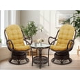 thumbnail image 6 of Java Swivel Rocking Lounge Chair Natural Rattan Wicker with Light Brown Cushion, Dark Brown, 6 of 6