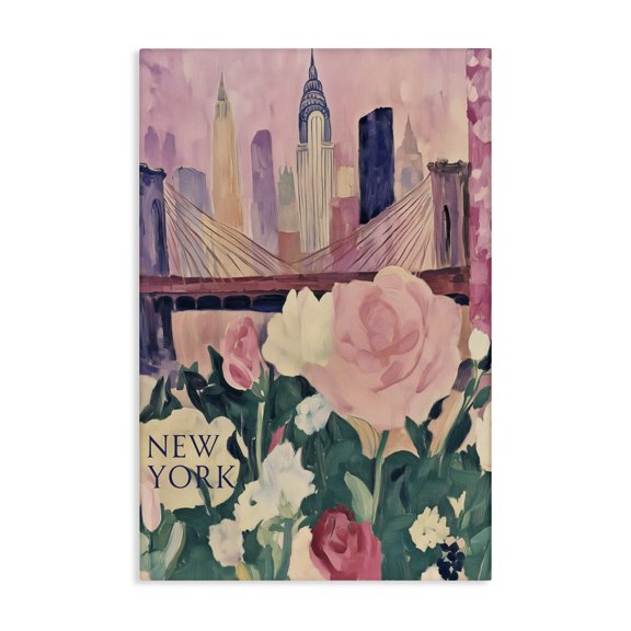 Stupell Industries Transitional New York Spring Cityscape Canvas Art, 16 x 24, by Annabelle Hall