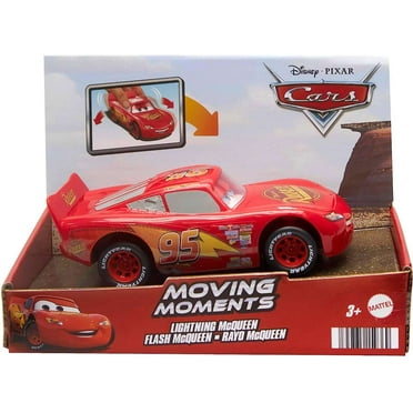 Disney Pixar Cars Toy Cars & Trucks, Moving Moments Lightning McQueen Vehicle with Moving Eyes & Mouth