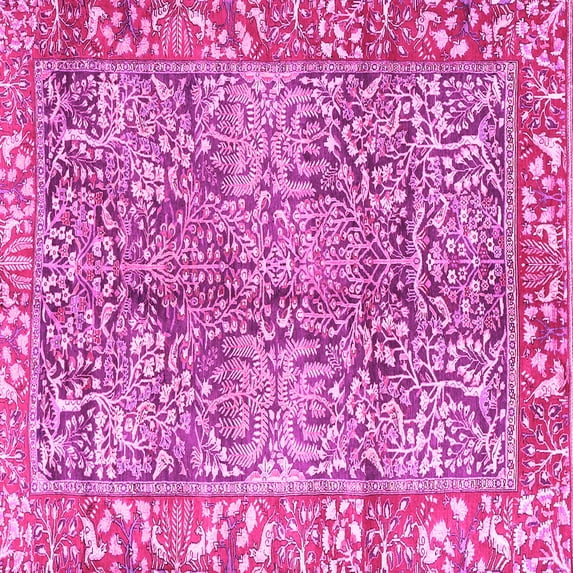 Ahgly Company Indoor Square Persian Pink Traditional Area Rugs, 8' Square