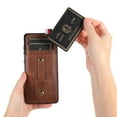 thumbnail image 6 of for Samsung Galaxy A51 4G Case Wallet with Slide Credit Card Holder, Flip Premium PU Leather Hidden Kickstand Classic Retro Heavy Duty Protective Cover for Samsung Galaxy A51 4G,Brown, 6 of 8