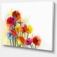 thumbnail image 2 of Colorful Gerbera Flowers Watercolor - Large Floral Canvas Artwork, 2 of 4