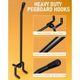 thumbnail image 4 of INCLY 60 Pack 6 Inch Black Pegboard Hooks, Heavy Duty Peg Board Shelving Hooks Accessories, Peg Board Tool Hangers Only Fit for 1/4" Pegboard Hanging Tools Garage, Craft Organizing, Kitchen, Store, 4 of 7