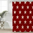 thumbnail image 2 of Small Stall Shower Curtain 36x78 Inch Narrow Half Size 4th of July Bath Curtains Bathroom Decor Vintage Independence Day Red Star Waterproof Fabric Shower Curtain Set with Hooks 36 Inch, 2 of 6