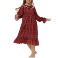 thumbnail image 2 of Awdenio Pajamas for Kids Plus Size Fire , Girls Long Nightgown Pajamas Solid Color Thin Cute Folded Lace Dress, 2 of 5