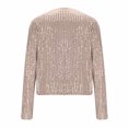 thumbnail image 7 of JGGSPWM Women's Sequin Glitter Cropped Jacket Long Sleeve Round Neck Open Front Sparkly Casual Party Cropped Coat Gold XXL, 7 of 7