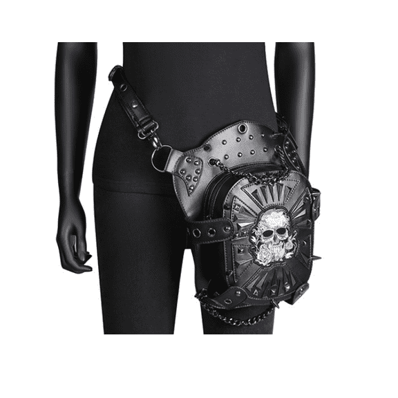 Synthetic Leather Punk Motorcycle Bag Skeleton Single Shoulder Women's Crossbody PU Outdoor Waist Bag