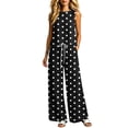 thumbnail image 6 of Two Piece Sets for Women Summer Outfits Fashion Polka Dots Printed Sleeveless Casual Crew Neck Tops Wide Leg Pants with Pockets Vacation Travel Outfits, 6 of 7
