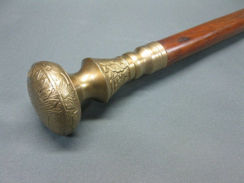 Details about   Nautical Brass Designer Handle Leather Engraved Walking Stick with Clock