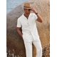 thumbnail image 2 of Conjunto de lino para hombre COOFANDY: camisa de manga corta y pantalón, 2 of 5