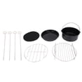 thumbnail image 2 of ACCESSOIRES DE FRYER SILICONE SET 304 Cates à gâteau en acier inoxydable Pan Pan à brochet Rack-Grill Rack avec tapis de silicone pour Fryers de 8 pouces, 2 of 7