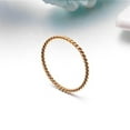 thumbnail image 2 of PAMTIER Women's Stainless Steel Dainty 1.1mm Spiral Pattern Rope Twist Ring Stackable Thin Tail Eternity Wedding Band Gold Size 5, 2 of 6