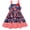 Flag, variant on Girls Independence Day Dress Square Neck Bow Shoulder A-Line Flowy 4th of July Outfit for 6-7 Years, Red Stripes
