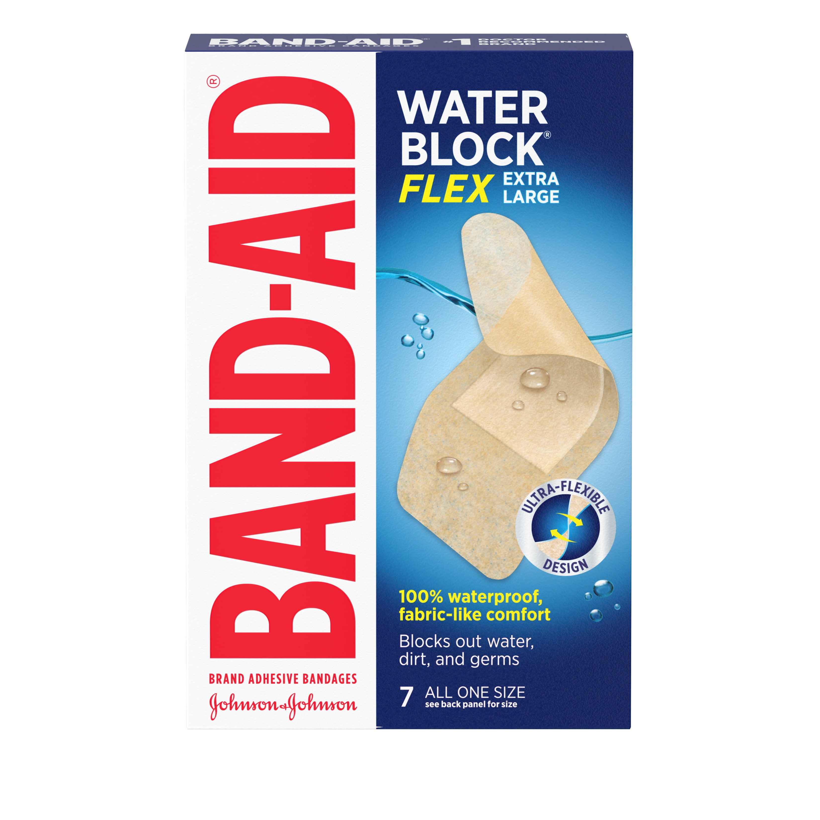 Band-Aid Brand Water Block Flex Adhesive Bandages, Extra Large, 7 Count