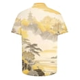 thumbnail image 3 of Amzcrzy Men's Retro Printed Button Down Shirt Color Block Short Sleeve Hawaiian Shirt for Men Summer Business Casual Holiday Beach Shirt S-3XL, 3 of 4