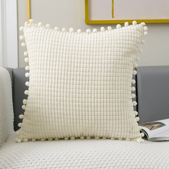 30*50cm Yidarton Large hairball corn grain solid color pillow cover sofa waist pillow cover