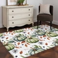 thumbnail image 4 of Green Pumpkin Kitchen Runner Rug 2.7x5 Washable Runners for Hallway Non Slip Thanksgiving Fallen Leaves Flower Fruit Large Area Rug Indoor Floor Carpet for Bathroom Laundry Entryway Bedroom, 4 of 8