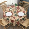 thumbnail image 3 of Fall Leaves Mushrooms Round Tablecloth 60" X 60",Wrinkle Wipeable Table Cloth for Kitchen Dining Room Picnic Patio Party, 3 of 6