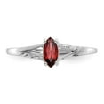 thumbnail image 4 of 10K White Gold Ring Band with Stones (01) January Garnet Marquise Red, Size 8, 4 of 5