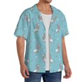 thumbnail image 2 of Goofa Cute Poodle Dog Printed Men's Casual Short-sleeved Shirt,Lightweight Breathable Button-down,Summer Casual men's top,Versatile Fashion shirt-XX-Large, 2 of 7