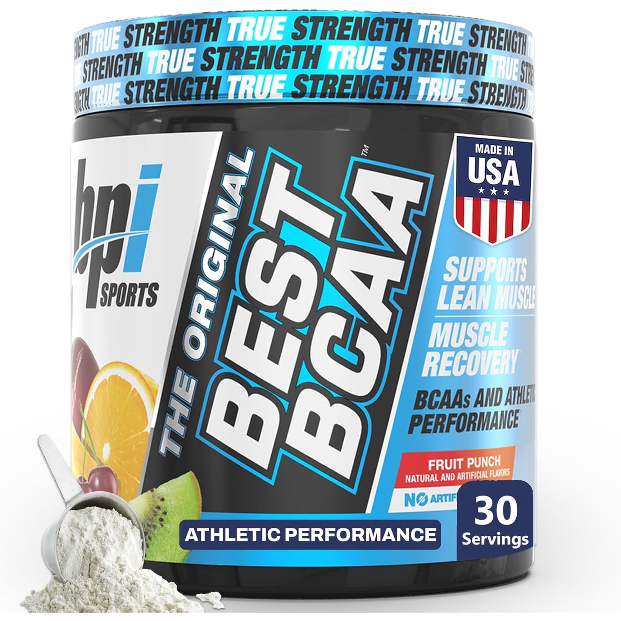 BPI Sports Best BCAA Powder, Fruit Punch, 10.58 oz, 30 Servings, Amino Acids for Muscle Recovery