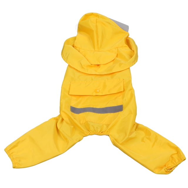 Chubasquero para perros impermeable, transpirable, ajustable, con capucha, con bolsillo y tiras reflectantes para mascotas, perros L