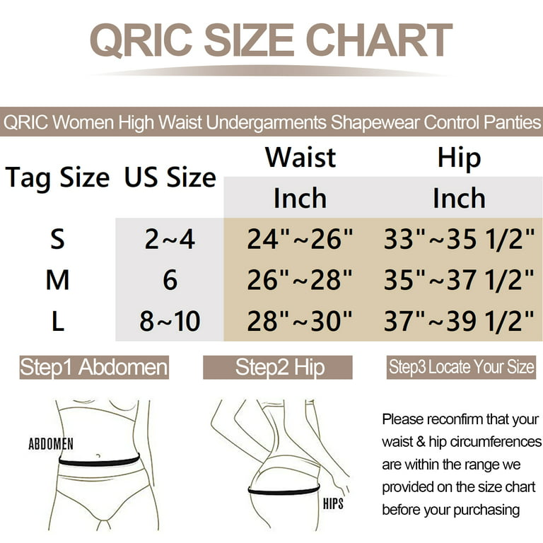 QRIC Lace Stripe High Waist Compression Tummy Control Panties Shapewear  Thong for Women Undergarments Body Shaper