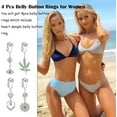 thumbnail image 3 of ORUYROP 4Pcs Belly Button Fake Earrings Dangle Fake Belly Ring Non Piercing Clip on Belly Button Rings for Women, 3 of 7