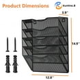 thumbnail image 2 of Organizador de pared Kuntine.B con 5 bolsillos, metal negro, 2 of 7