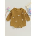 thumbnail image 2 of GXFC Baby Fall Romper Sweater for Girls 6M 12M 18M 24M Infant Long Sleeve Flower Jumpsuit Bodysuit Autumn Clothing for Newborn Girls, 2 of 8